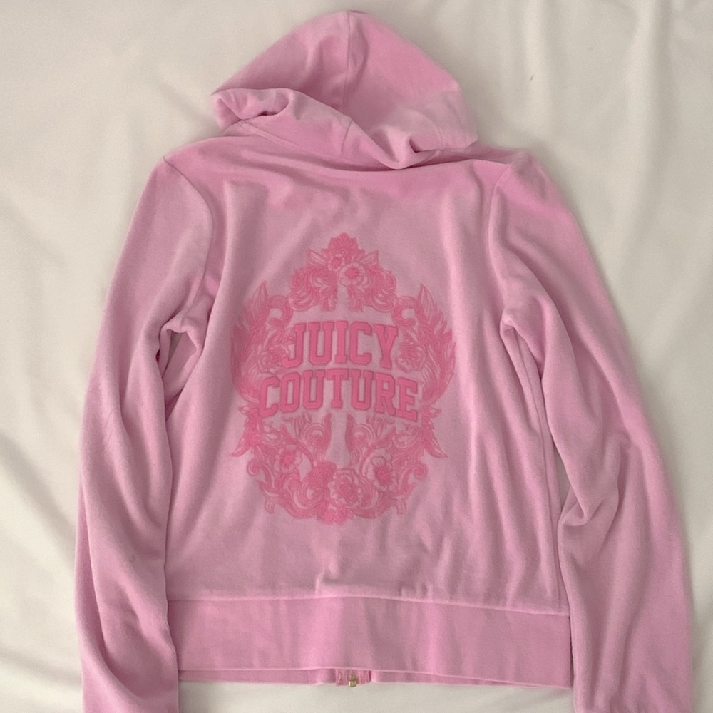 Juicy Couture Pink Velour Hoodie W/ Back Design